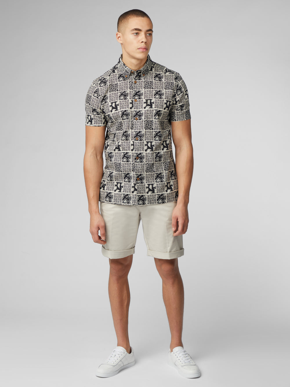 Chemises Ben Sherman Signature Checkerboard Paisley Print Noir | UIJ-70215179